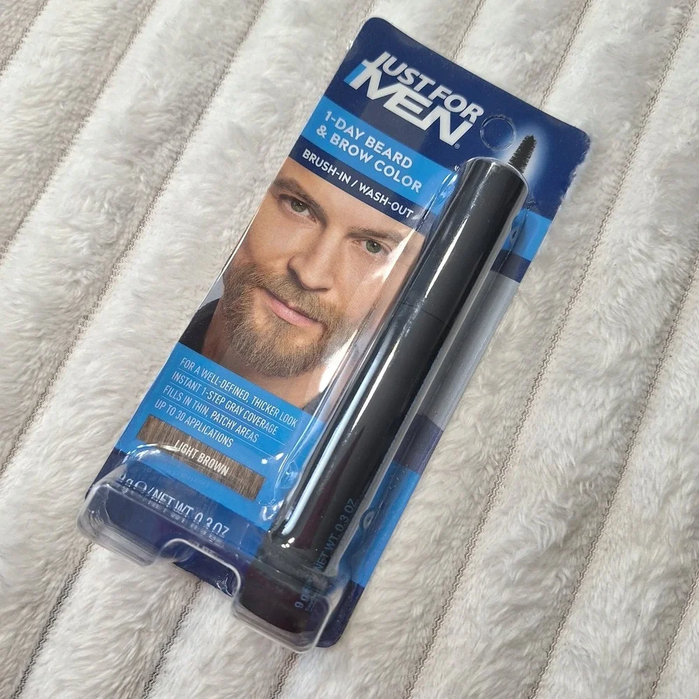 JUST FOR MEN 1-Day BEARD  BROW Temporary COLOR for Beard Eyebrows LIGHT BROWN‎